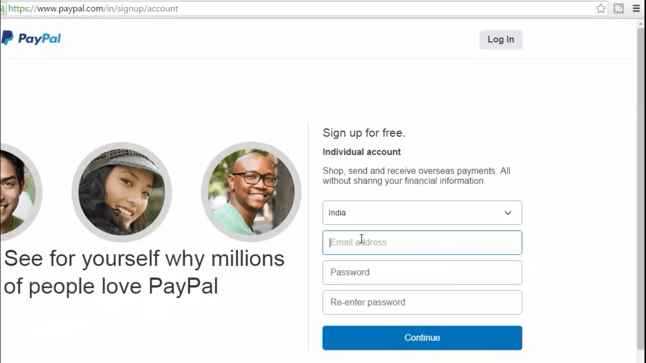 PayPal पे अकाउंट कैसे बनाये? how to create PayPal account in Hindi 2