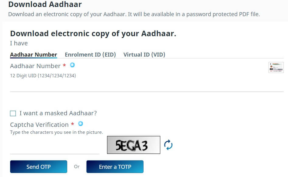 download aadhar online