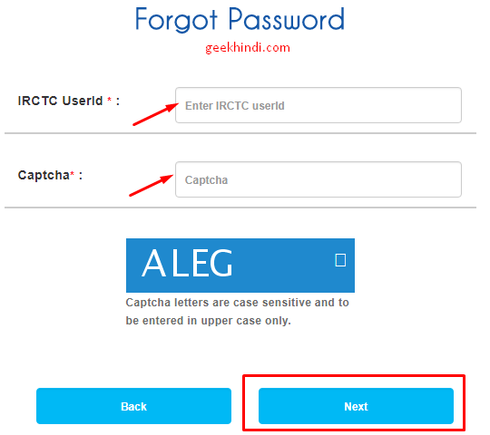 irctc forgot password
