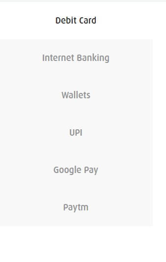 select payment method to pay bajaj finance emi
