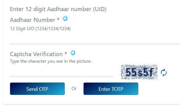 enter aadhar number to generate aadhar vid