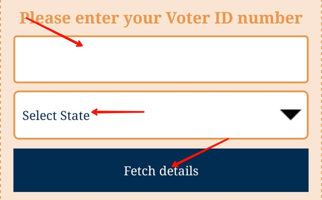 20 entering voter id and state and clicking on fetch details